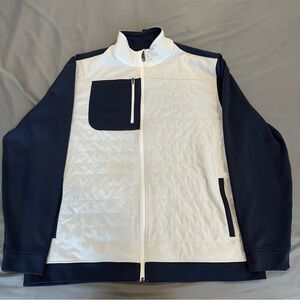 FootJoy Thermo Series Hybrid Sz 2XL Golf Jacket Zip White Blue Pockets 2023
